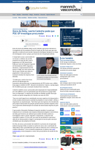 27/05/2019 - Consultor Jurídico - Dono da Dolly, Laerte Codonho pede que PGE-SP investigue procurador