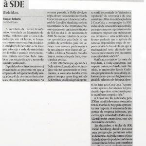 19/02/2004 - Valor Econômico - CocapCola terá de dar esclarecimento à SDE